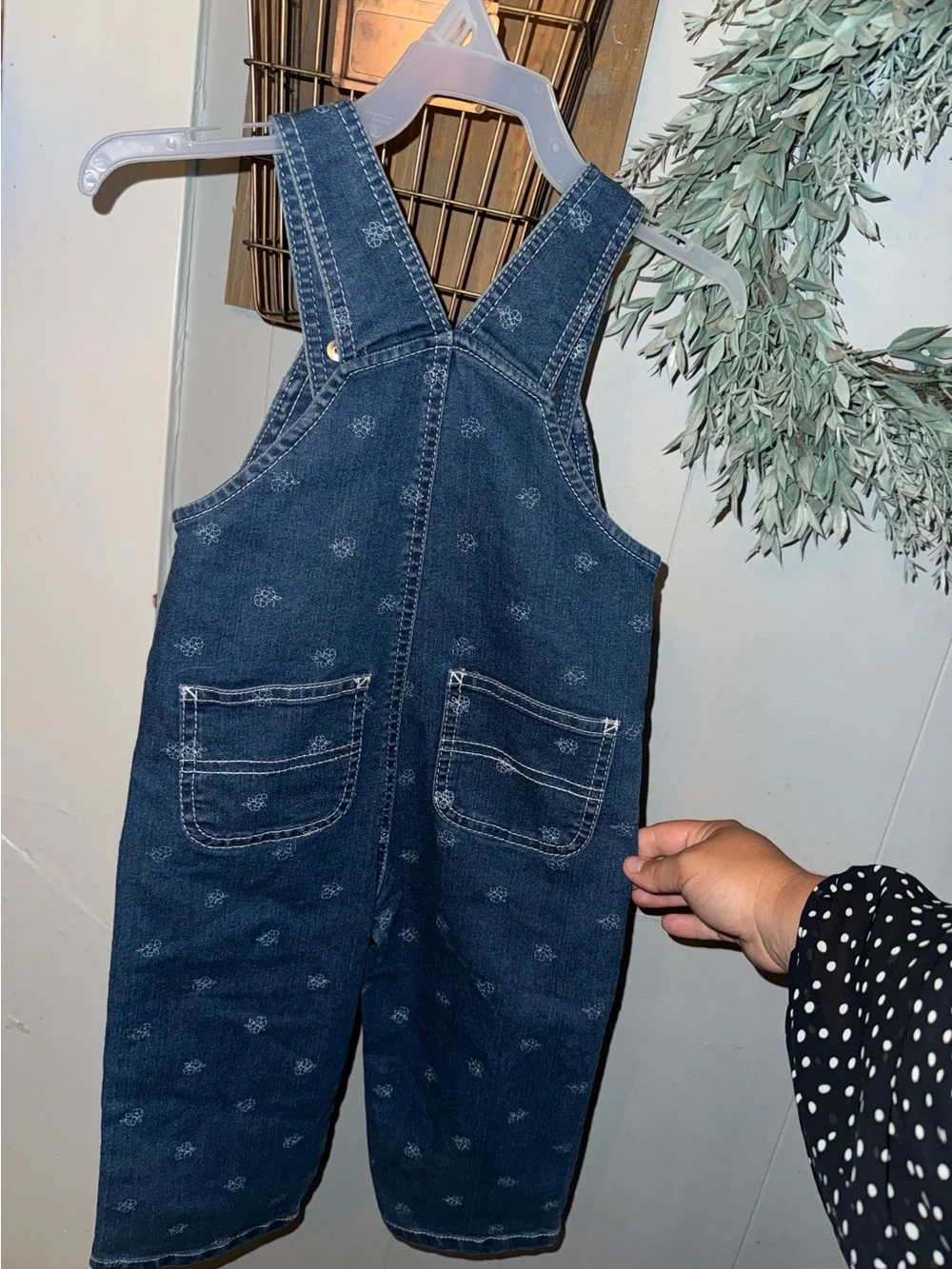 Carhartt Dark Blue Denim Kids' Floral Print Overalls
